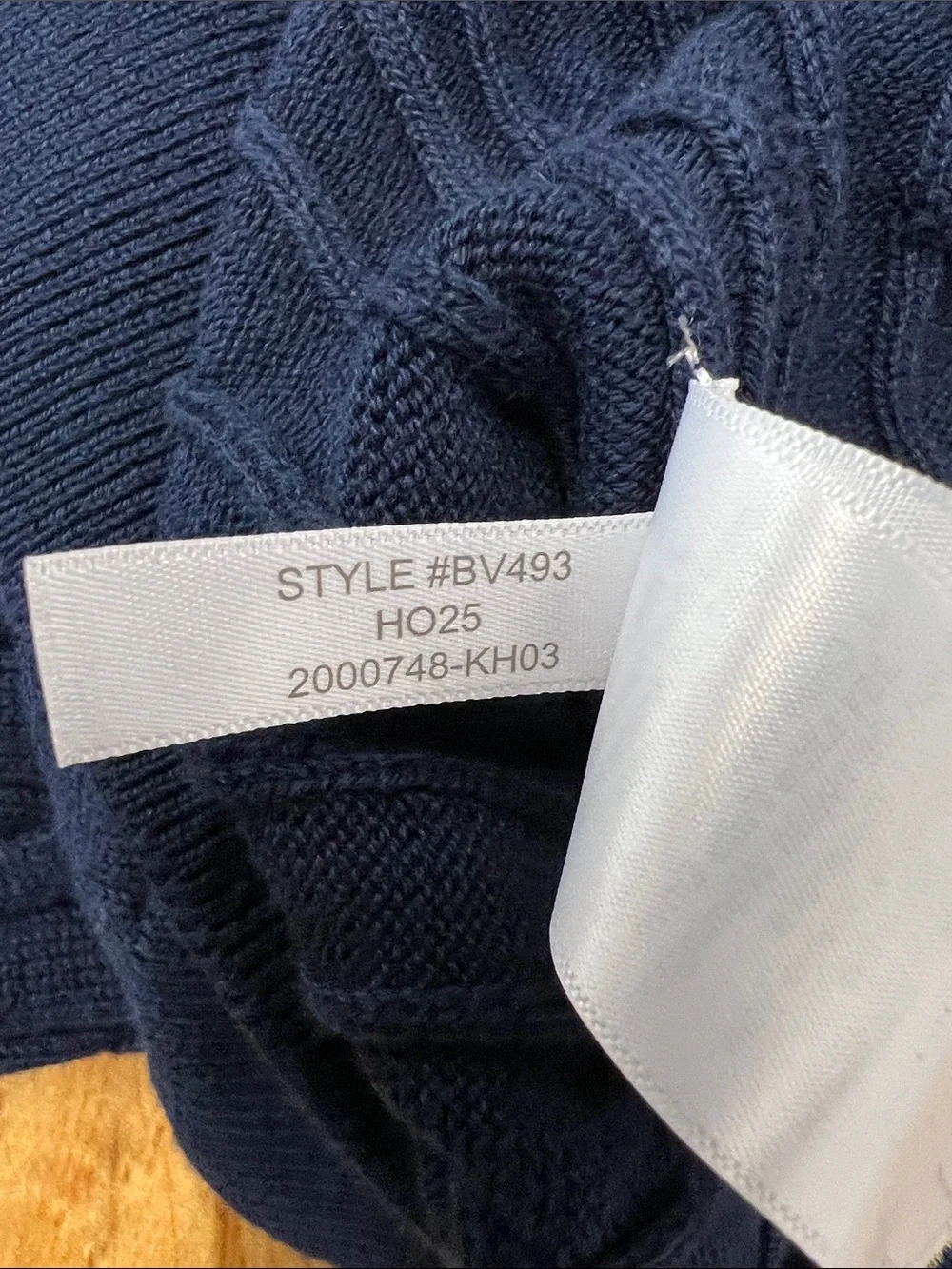 J Crew Cotton Cable Crewneck Sweater Navy Blue Preppy Mens XXL